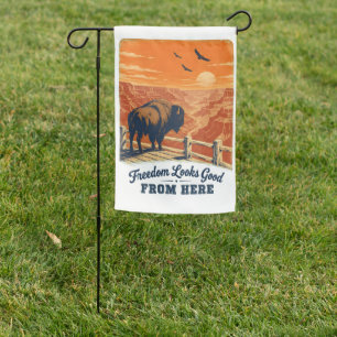 Freedom Looks Good Canyon Garden Flag