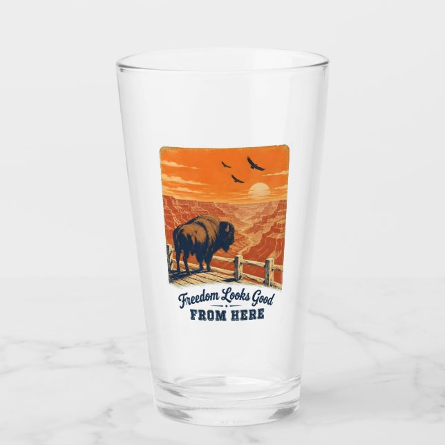 Freedom Looks Good Canyon Glass Cup (Front)