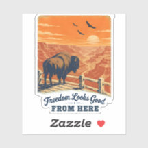 Freedom Looks Good Canyon Sticker
