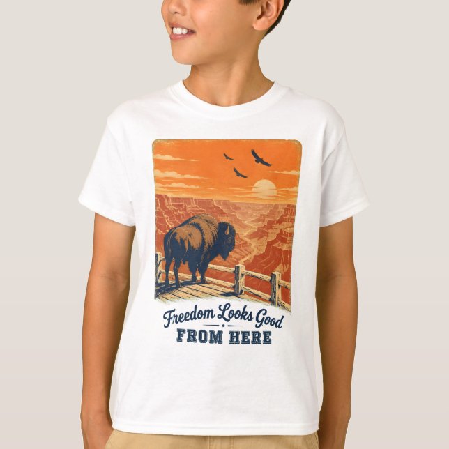 Freedom Looks Good Canyon T-shirts (Front)