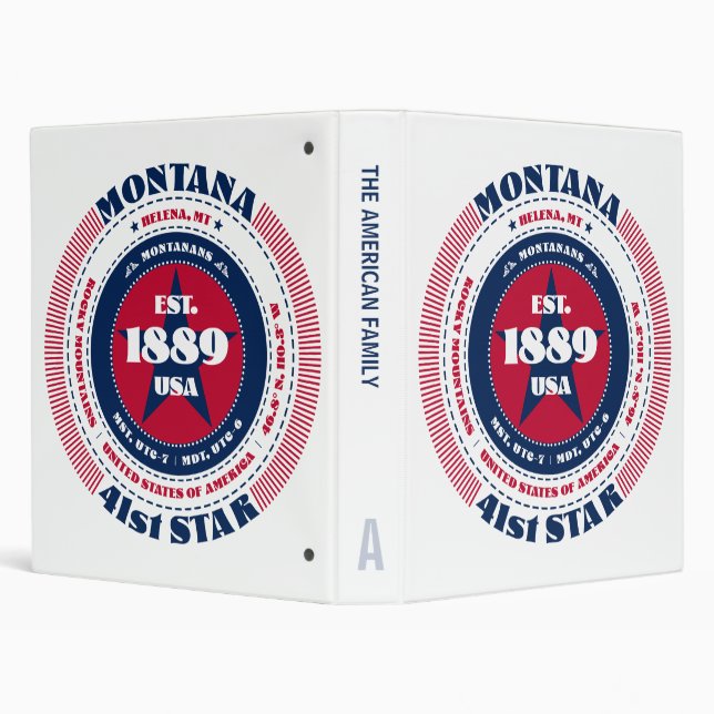 Freedom Loyalty Unity Montana Circle Custom 3 Ring Binder (Background)