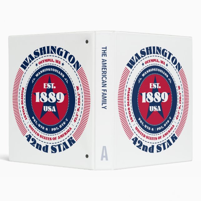 Freedom Loyalty Unity Washington Circle Custom 3 Ring Binder (Background)