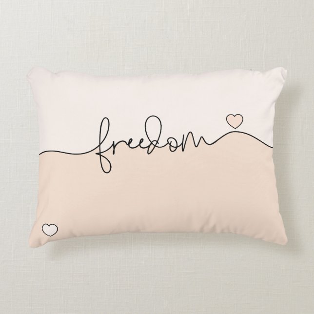 Freedom Minimalist Typography Design Accent Pillow (Front)