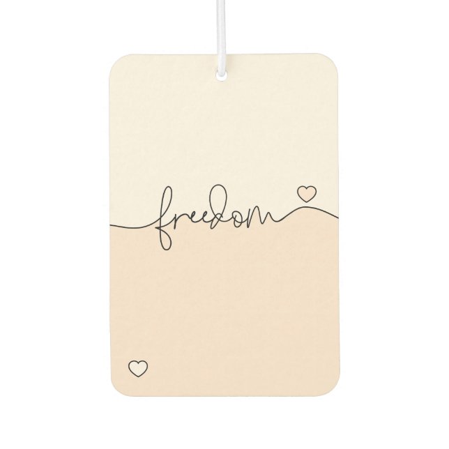 Freedom Minimalist Typography Design Air Freshener (Front)