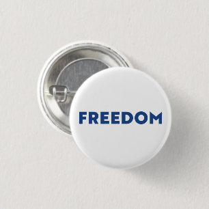 Freedom modern typography minimalist blue white button