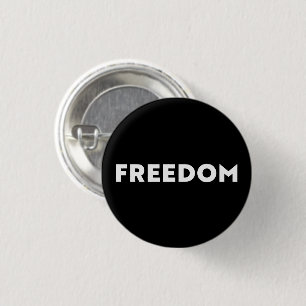 Freedom modern typography minimalist white black button