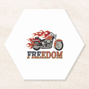 Freedom Motorcycle Flames Paper Coaster
