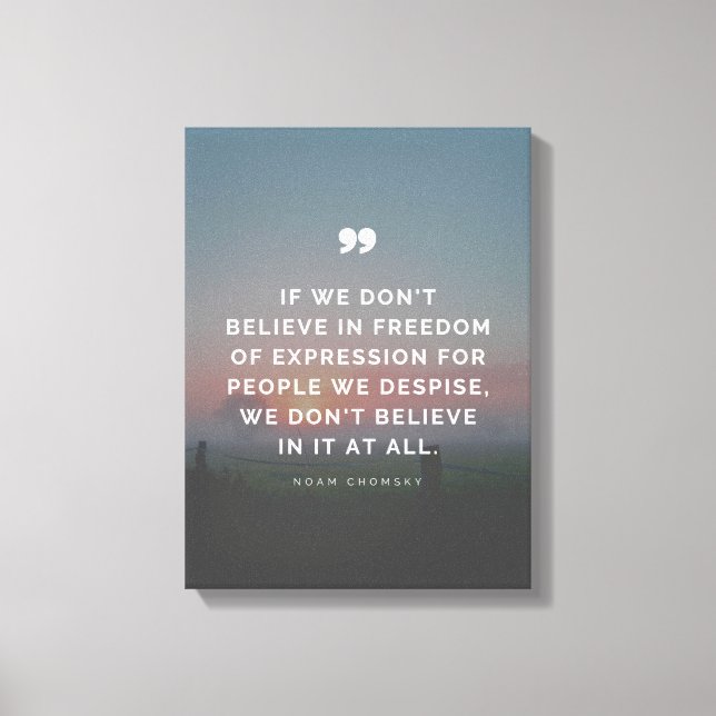 Freedom of Expression Quote by Noam Chomsky  Canvas Print (Front)