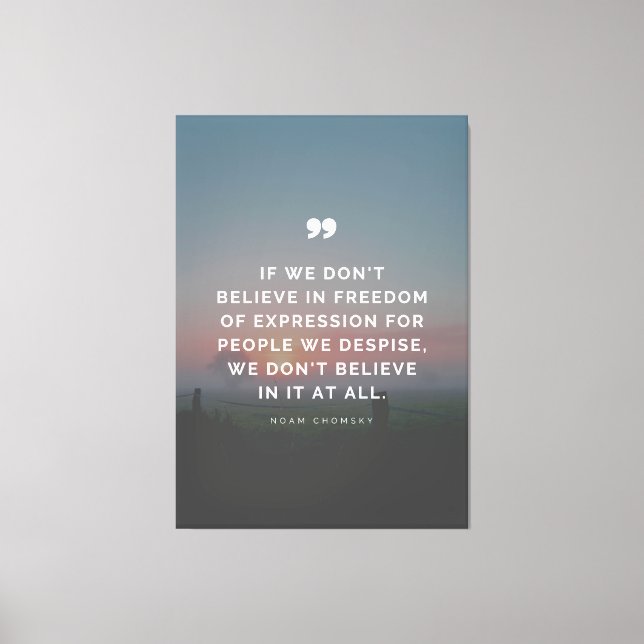 Freedom of Expression Quote by Noam Chomsky  Canvas Print (Front)