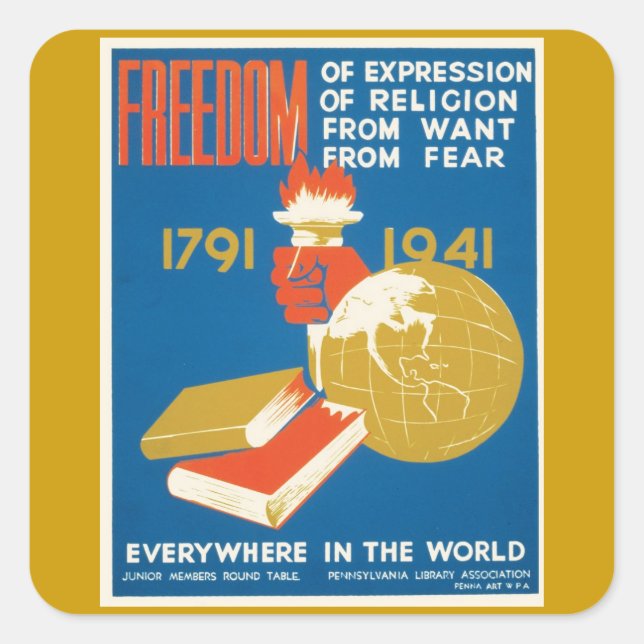 Freedom of Expression Square Sticker (Front)