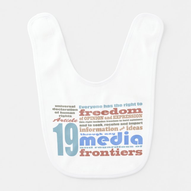 Freedom of Speech and Opnion UDHR Article 19 Baby Bib (Front)