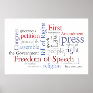 Freedom of Speech! Large Bill of Rights Poster