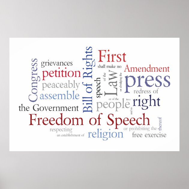 Freedom Of Speech! Large Bill Of Rights Poster | Zazzle