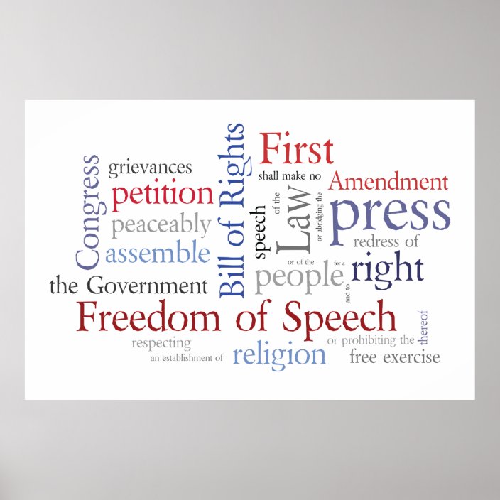 Freedom Of Speech! Large Bill Of Rights Poster | Zazzle.com