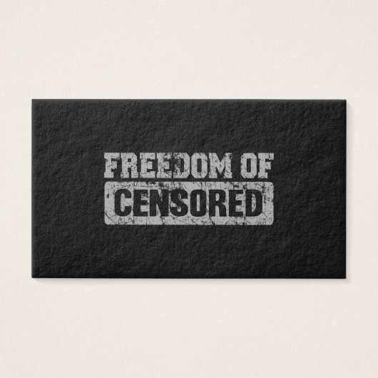 Freedom of Speech Maybe Not (Front)