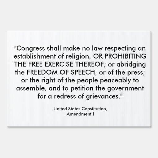 Freedom of Speech Yard Sign | Zazzle