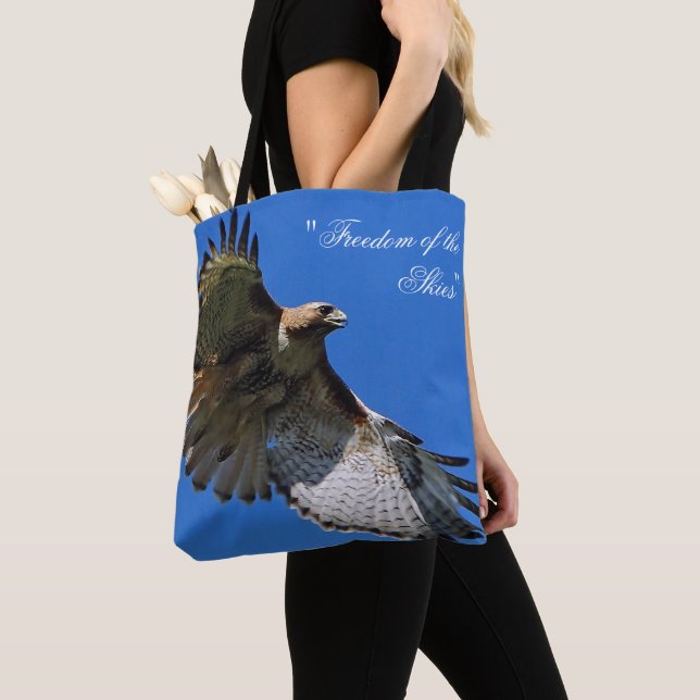 Freedom of the Skies Red-Tailed Hawk Tote Bag (Close Up)