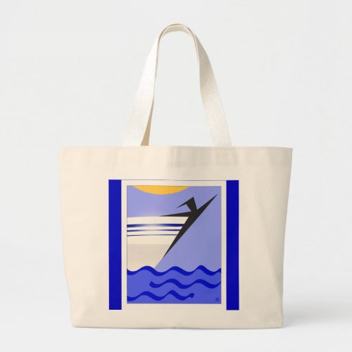 Freedom On The Open Sea Large Tote Bag