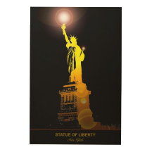 Freedom on Wood: Statue of Liberty Wood Wall Art