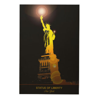 Freedom on Wood: Statue of Liberty Wood Wall Art
