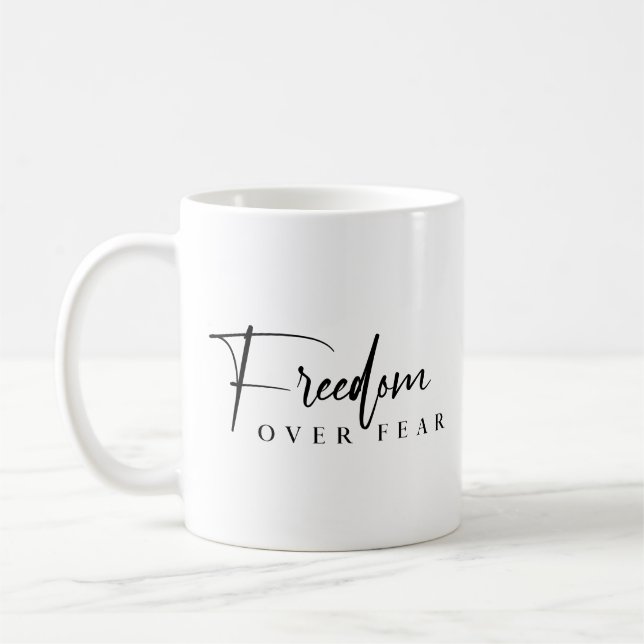 Freedom Over Fear Native American Veterans Day Coffee Mug (Left)