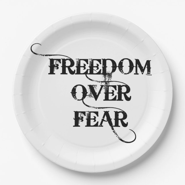 Freedom Over Fear Paper Plates (Front)