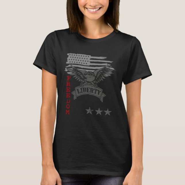 Freedom Over Fear Pro Gun USA Flag 2nd Amendment T-Shirt (Front)