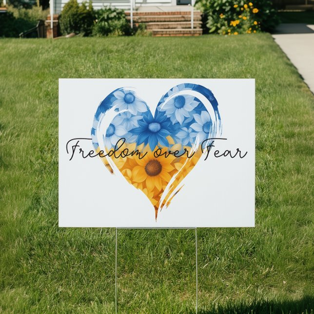 Freedom Over Fear Sunflower Hearts Yard Sign (Creator Uploaded)