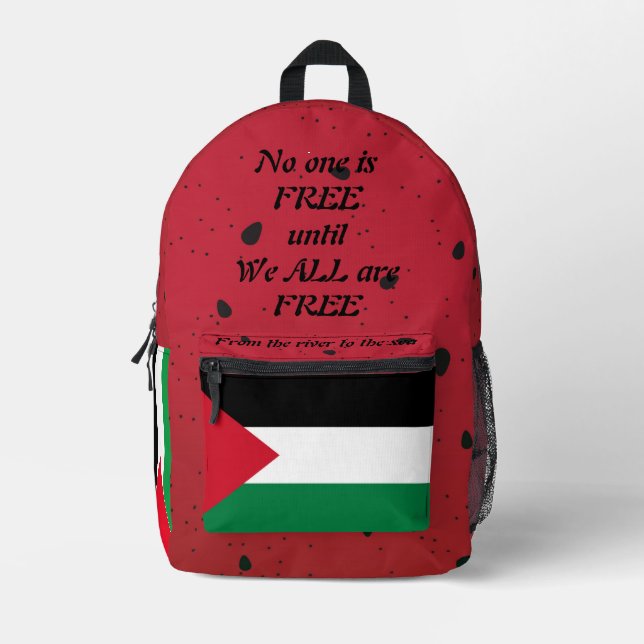 FREEDOM ! Palestinian Flag Print Cut Sew Backpack (Front)