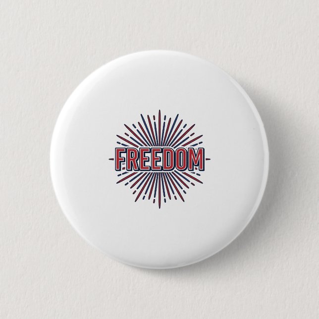 Freedom Patriotic Firework Vector Shirt Design_1 Button (Front)