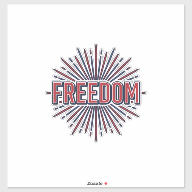 Freedom Patriotic Firework Vector Shirt Design_1 Sticker (Sheet)