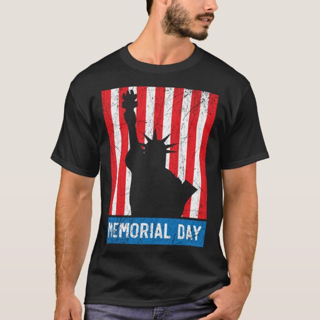 Freedom Patriotic Veteran USA Flag American Memori T-Shirt (Front)