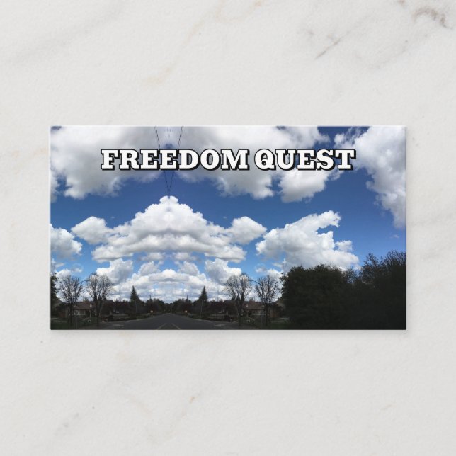 FREEDOM QUEST ( you may change the words ) Business Card (Front)