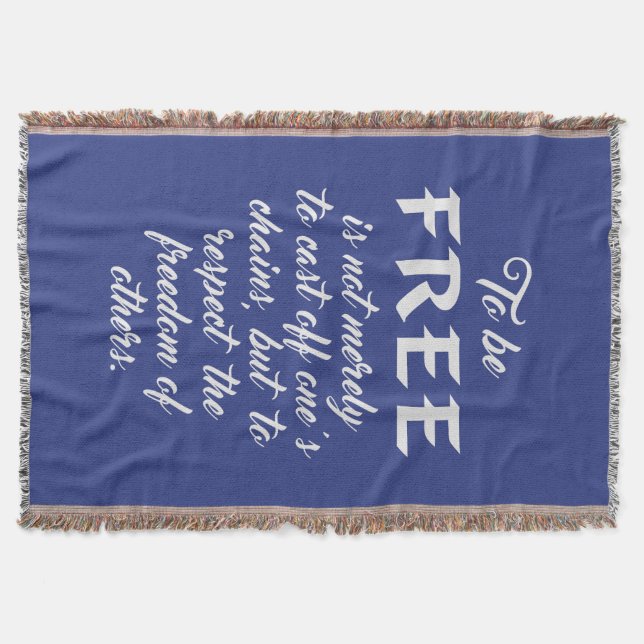 Freedom Quote custom color throw blanket (Front)