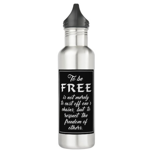 Freedom Quote custom monogram water bottles