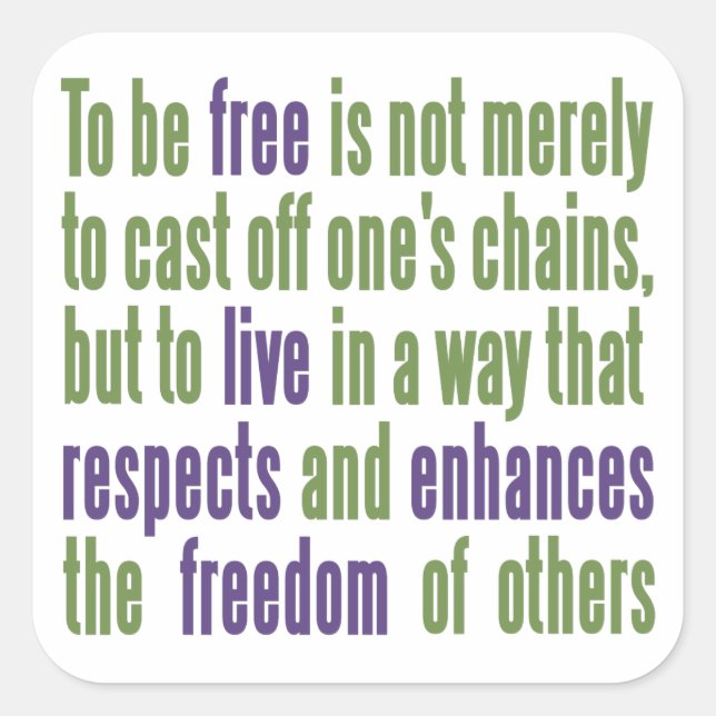 Freedom Quote stickers (Front)