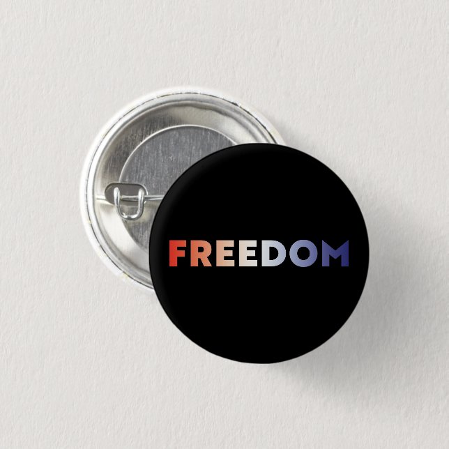 Freedom red white blue gradient typography black button (Front & Back)
