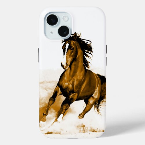 Freedom _ Running Horse iPhone 15 Case