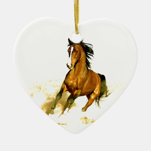 Freedom _ Running Horse Ceramic Ornament
