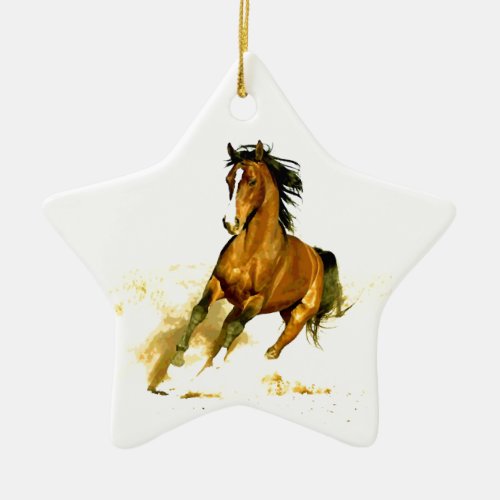 Freedom _ Running Horse Ceramic Ornament