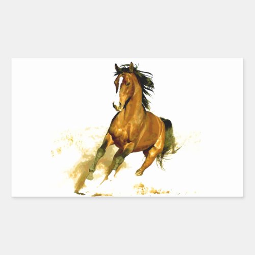 Freedom _ Running Horse Rectangular Sticker