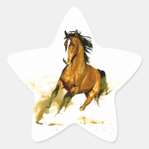 Freedom _ Running Horse Star Sticker