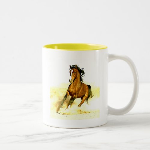 Freedom _ Running Horse Two_Tone Coffee Mug
