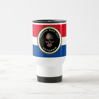 FREEDOM RUNS DEEP VETERAN TRAVEL MUG