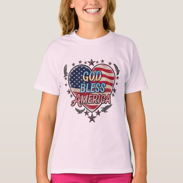 Freedom’s Prayer  God Bless America T-shirt desig (Front)