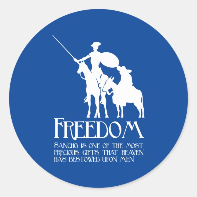 Freedom, Sancho Classic Round Sticker (Front)