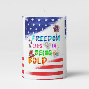 Freedom Scented Lies In Being Bold Pillar Candle