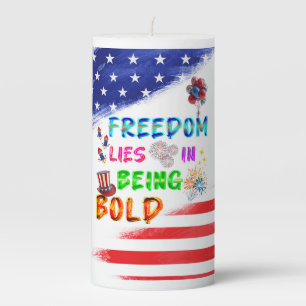 Freedom Scented Lies In Being Bold Pillar Candle