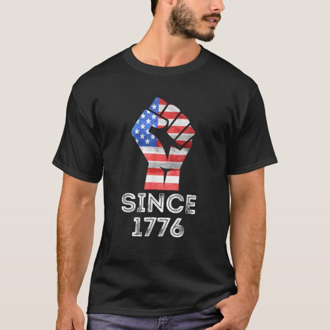 Freedom Since 1776 Patriotic 4th Of July USA Power T-Shirt (Front)