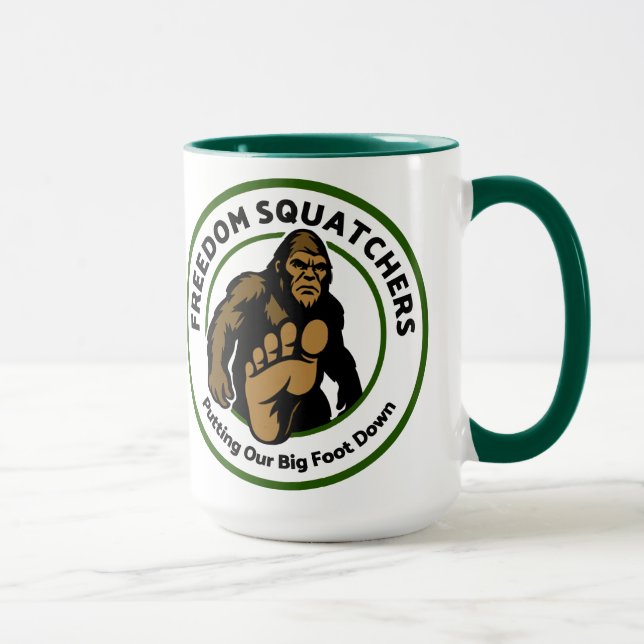 Freedom Squatchers "Big Foot Down" Coffee Mug (Right)